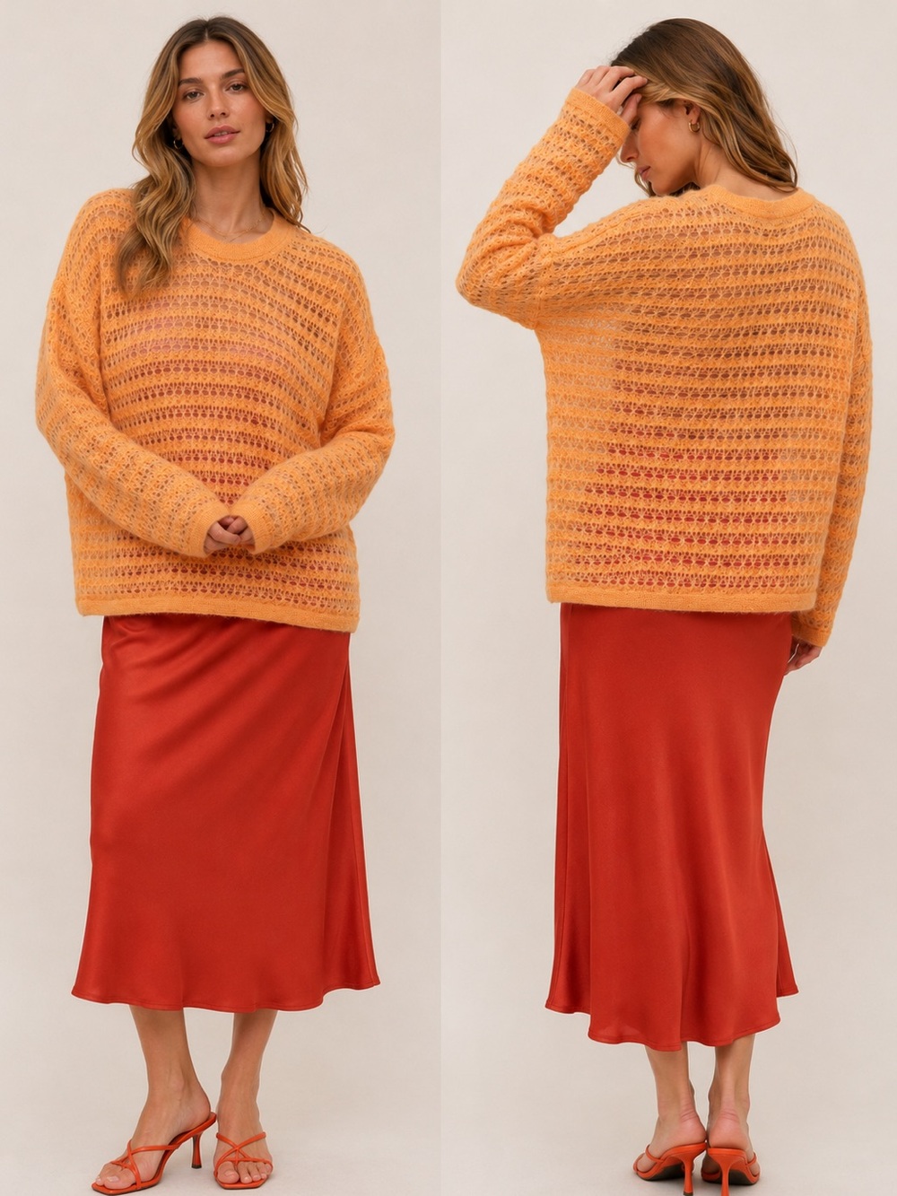 Anthropologie Pilcro Open Knit Stitch Vibrant Sweater Top Size M Pullover